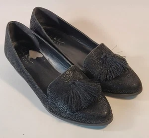 Nicole Miller Womens Tajtas Black Slip On Loafer Low Block Heels Tassel Size 7M - Picture 1 of 10