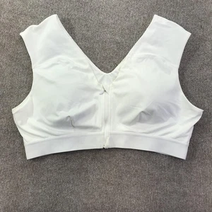 Tommie Copper Bra Womens 3XL White Zip Front Copper Znergy Compression Support - Picture 1 of 10