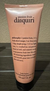 NUOVO SIGILLATO FILOSOFIA FRUTTO DELLA PASSIONE DAIQUIRI CORPO lozione TUBO 7 OZ - Foto 1 di 7