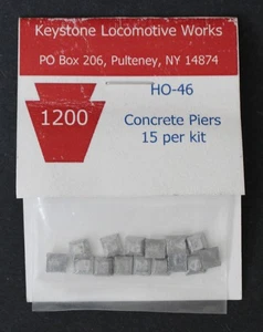 Keystone Loco Works HO-46 HO Concrete Piers (15) Cast Metal NIB - Picture 1 of 1