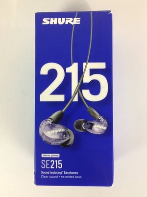 Excelentes monitores intrauditivos Shure SE215 de un solo controlador, edición especial púrpura Foto 1 de 4