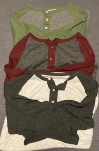 Bundle of Three (3) Multicolor 3/4 Sleeve Shirts - Size Small - Picture 1 of 4
