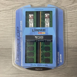 Kingston Technology Value RAM 1GB DDR2 800MHz (PC2-6400) KVR800D2K2/1GR NEW - Picture 1 of 5