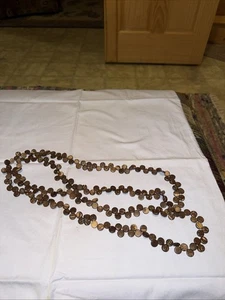 58" EXTRA LONG BROWN COCONUT SHELL BEAD DOUBLE/HANDCRAFTED NECKLACE - Picture 1 of 3