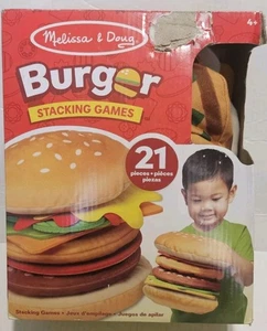 Melissa & Doug Burger Stapel-, Matching- und Fangspiele, Neu im Karton, Verpackung beschädigt - Bild 1 von 8