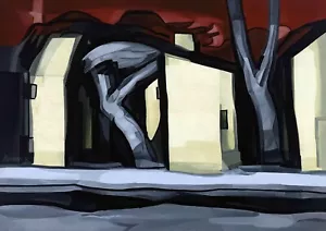Una situación en pintura amarilla de Oscar Bluemner reproducción artística - Imagen 1 de 3