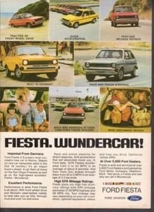 Estampado publicitario vintage coche auto Ford 1978 Fiesta Wundercar importación anuncio alemán - Imagen 1 de 1