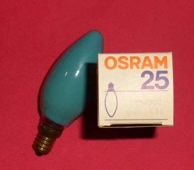 OSRAM  Kerzenlampe Kerze   25W Grün I  E14   Messingsockel - Bild 1 von 2