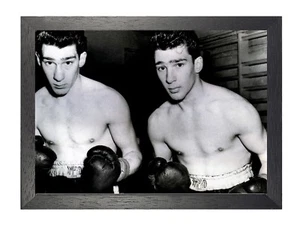 Die Krays-Zwillinge Ronald und Reginald britische Promi-Legende Boxen Poster schwarzweiß - Bild 1 von 3
