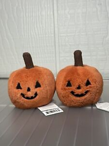 Jellycat OOKY JACK O LANTERN Pumpkin 3" Halloween Plush Toy Cute & Fun NWT X2