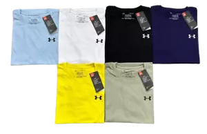 Men Under Armour Short sleeve Crew Neck T-Shirt Cotton Small chest logo-BNWT - Picture 1 of 15