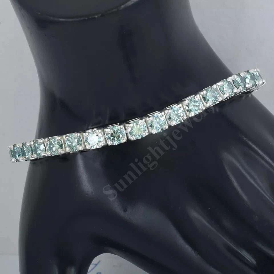 Certified 5mm Blue Diamond Tennis Bracelet-Great Shine & Luster - Image 1 of 4