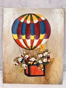 Joyce Roybal Künstler signiert Original Ölgemälde Musiker Heißluftballon Rahmen - Bild 1 von 8