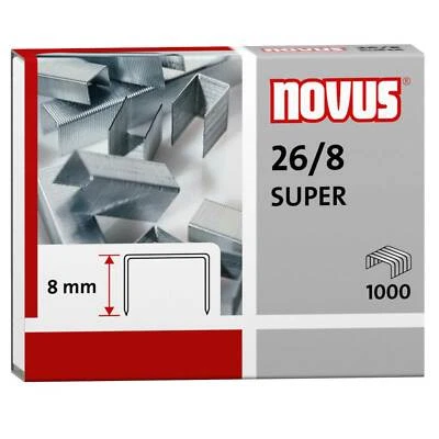 1000 x Heftklammern Novus® 040-0199, 26/8, verzinkt Tackerklammern