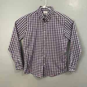 Lucky Brand Slim Fit Casual Shirt Men Size L Plaid Cotton Long Sleeve Button Up - Picture 1 of 10
