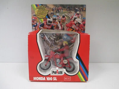 MOTO HONDA 100 SL + MOTARD par POLISTIL Club 33 MC 411 Italy Vintage au 1/24 - Photo 1/4