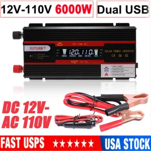 Car Power Inverter 4000W 6000W DC 12V to AC 110V Pure Sine Wave Solar Converter - Picture 1 of 66