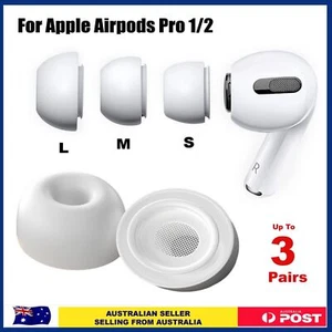 Soft Silicone Ear Tips Ear Plug Cover Airpods Pro 1st 2nd Generation Up to 6Pcs - Picture 1 of 16