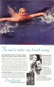 CINE KODAK Kodachrome Film Movie Cameras ADVERT (4) 1938 Vintage Print Ad 163/M - Picture 1 of 1