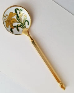 Vintage Enameled Round Bowl Souvenir Spoon - Picture 1 of 3