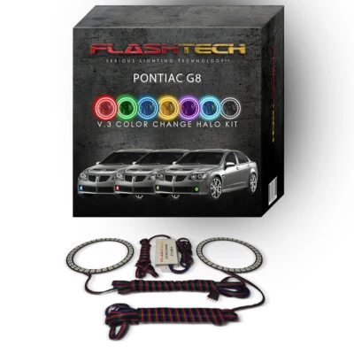 Kit de anillo halo LED cambiante multicolor RGB para luces antiniebla Pontiac G8 2008-2009 Foto 1 de 4