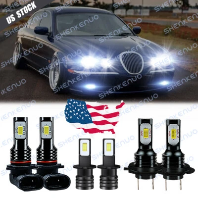 Para Jaguar S-Type 2001-2005 - Blanco 6x Faro LED Alto Bajo + Bombillas Antiniebla Foto 1 de 4