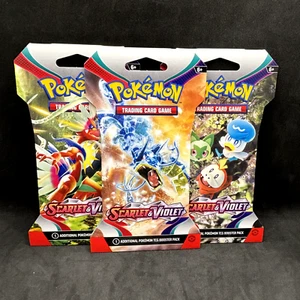 Pokemon TCG - (Paquete de 3) Lote de Paquete de refuerzo con mangas escarlata y violeta - Nuevo - Imagen 1 de 1