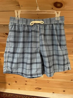 Barbour BLUE Tartan PLAID Lined Swim Trunks Swimsuit Men's S - Image 1 of 4