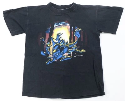 Rare VTG LOONEY TUNES Taz Bugs Daffy UFO 1997 Graphic T Shirt 90s Black Youth XL - Image 1 of 4