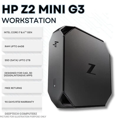 HP Z2 MINI G3 Core i7 6th Gen 64GB RAM 2TB SSD NVIDIA 2GB GRAPHICS CARD M620 - Image 1 of 4