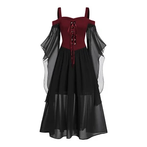 Women Medieval Costume Renaissance Ball Gown Gothic Victorian Corset Long Dress - Picture 1 of 71