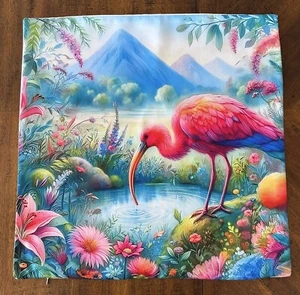 Throw Pillow Cover Shell Case Coastal Beach Flamingo NO PILLOW INSERT-SHELL ONLY - Picture 1 of 2