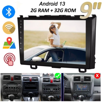 For 2007-11 Honda CRV Radio Multimedia Player Android 13 Car Stereo GPS Carplay - Image 1 of 4