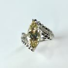 2.94 Carats Natural Yellow Heliodor Beryl 925 Sterling Silver Engagement Ring