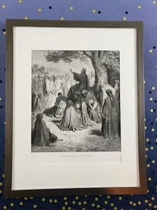 Gustave Doré Gravurkunst | seltene 1. Aufl. 1866 Die große Bibel | Jesus predigt - Bild 1 von 12