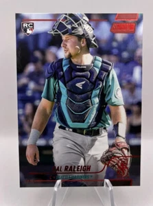 2022 Topps Stadium Club Cal Raleigh Rookie RC #255 Red Foil Mariners - Picture 1 of 2