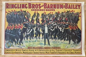 EQUINE SHOW RINGLING & BARNUM CIRCUS POSTER 80’s Reprint Large 23.5”x36” - Bild 1 von 6