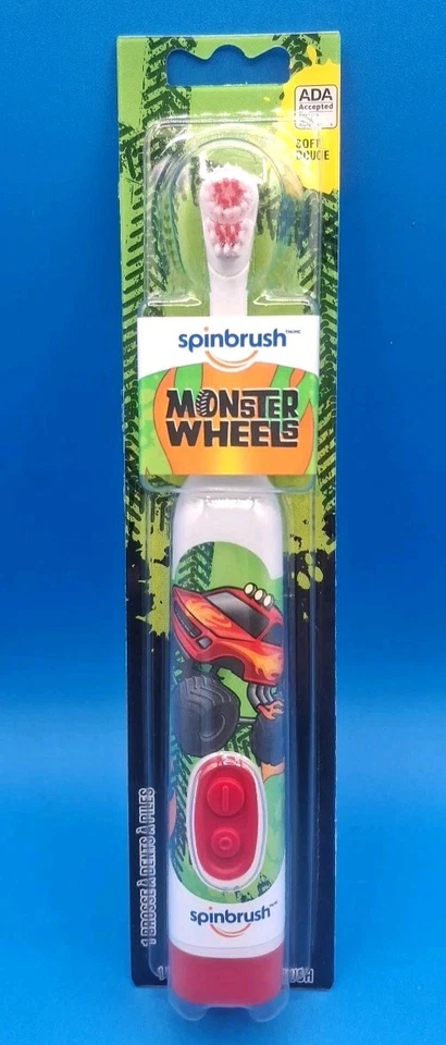 SPINBRUSH (2 PACK) Monster Wheels kid's Electric Battery Toothbrush 72024794