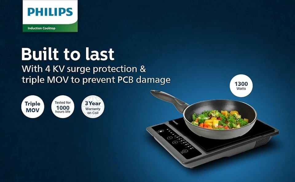 Philips HD4934/00 1300W Placa de inducción Triple MOV para protección contra sobretensiones de 4kW Foto 1 de 4