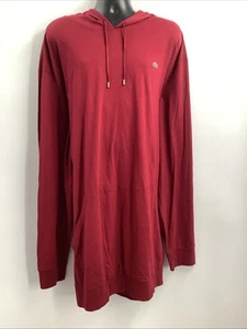 Camiseta pulóver con capucha de algodón manga larga roja burdeos Lacoste para hombre talla 5XLT - Imagen 1 de 16