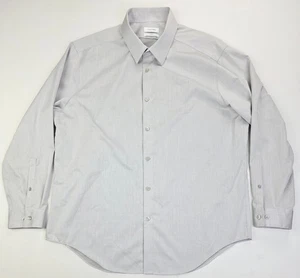 Calvin Klein Slim Fit Non Iron Size 17.5 32-33 Men Gray Performance Cotton Shirt - Picture 1 of 10