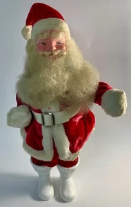 Vintage Harold Gale Christmas Santa Claus Doll Figure Red Velvet Suit 14.5" - Picture 1 of 9