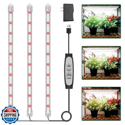 LPMZMBL Tiras de Luz de Cultivo de 3 Bares para Plantas de Interior, 16" Planta de Espectro Completo Li Foto 1 de 4