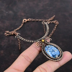 Gift For Her Copper Pietersite Jewelry Wire Wrapped Adjustable Necklace 18.0" - Picture 1 of 6