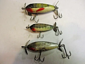 VINTAGE CREEK CHUB INJURED MINNOW FISHING LURES - LOT OF 3 - Picture 1 of 14