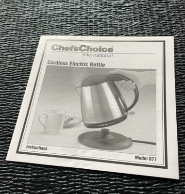 Hervidor eléctrico inalámbrico Chef's Choice modelo 677 SOLO instrucciones Foto 1 de 3