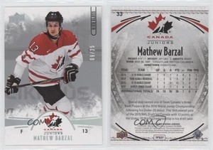 2016 Team Canada Juniors Men's Spectrum High Gloss /25 Mathew Barzal Rookie RC