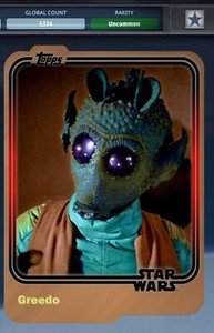 2015 GREEDO 5334 CC **AWARD** FACTION VARIANT STAR WARS CARD TRADER