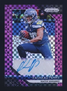 RASHAAD PENNY - 2018 PANINI PRIZM PURPLE POWER  ROOKIE AUTO /49 #RA-RP - Picture 1 of 2