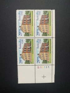 29¢ 1992 Kentucky 1792 Plate Block - Picture 1 of 2